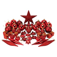 Tesco Red Hanging Decorations 50 Pack