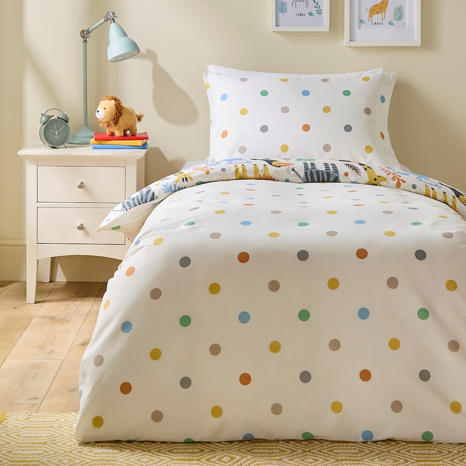 image 1 of Silentnight Healthy Growth Animal Reversible Duvet Set Single