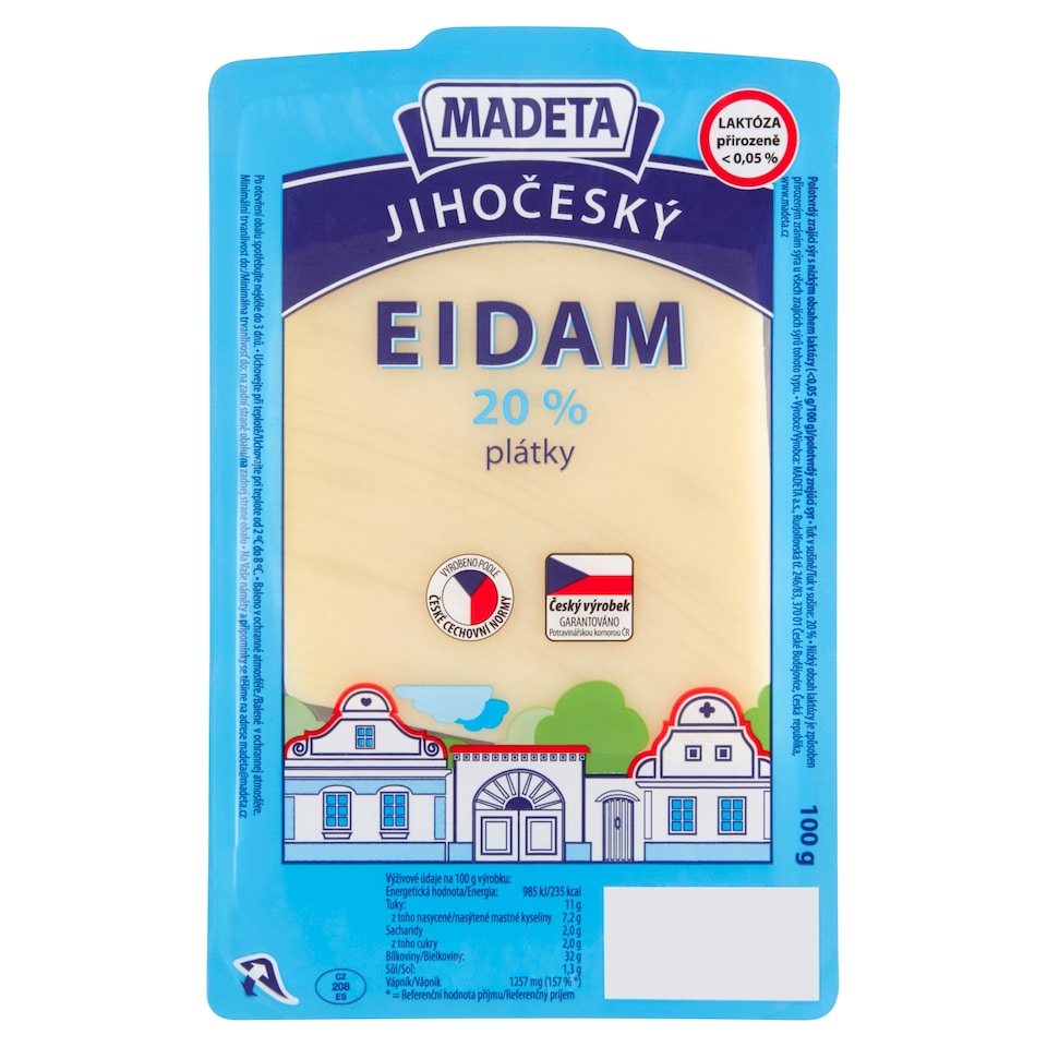 image 1 of Madeta South Bohemian Eidam 20 % Slices 100g