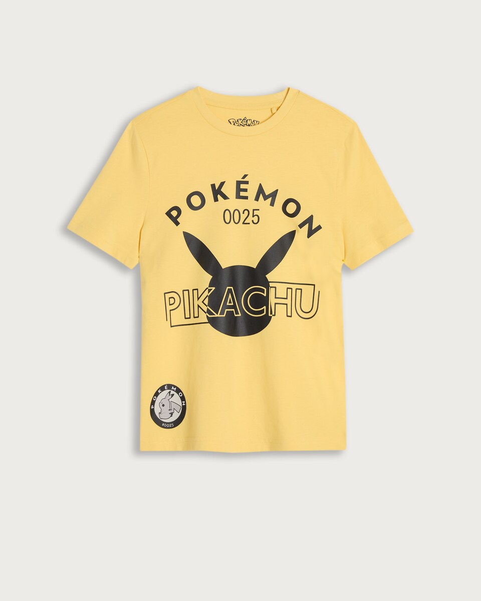 Pokémon Pikachu Pure Cotton Short Sleeved T-Shirt in Yellow