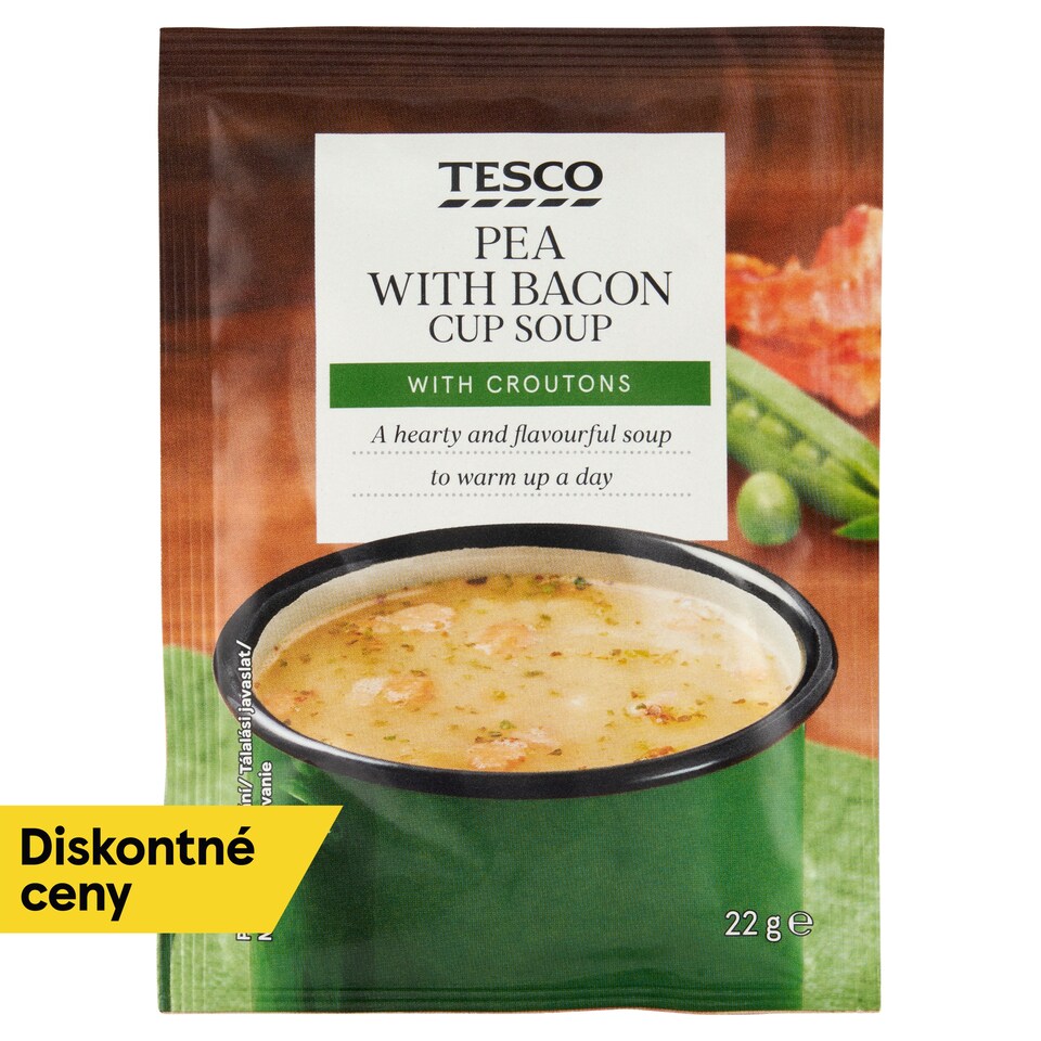 Tesco Pea with Bacon Cup Soup with Croutons 22 g