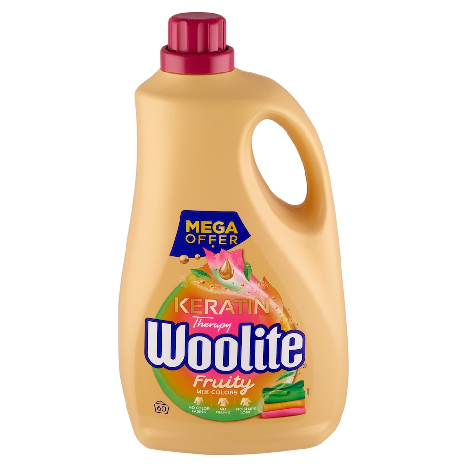 obrázok 1 z Woolite Keratin Therapy Fruity tekutý prací prípravok s keratínom na farebnú bielizeň 60 praní 3,6 l
