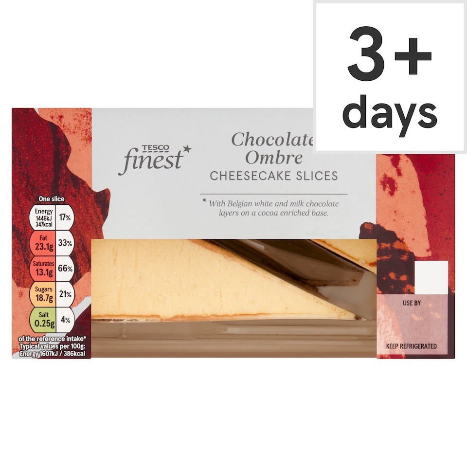 Tesco Finest 2 Triple Chocolate Ombre Cheesecake Slices 180g