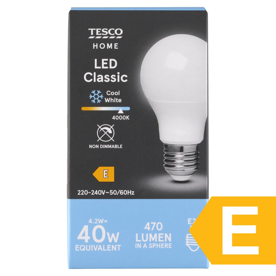 Tesco Home E27 470 lm 40W 4000K LED klasszik izzó  1. kép