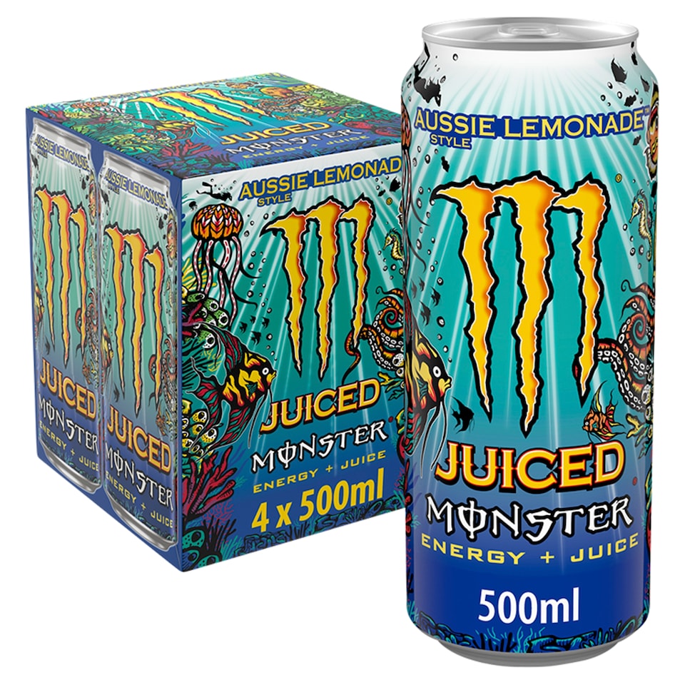 image 1 of Monster Juiced Aussie Style Lemonade 4X500ml