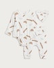 image 1 of F&F Baby 3-Piece Cotton Rich Breakfast Time Bodysuit, Leggings and Bib Set  in White