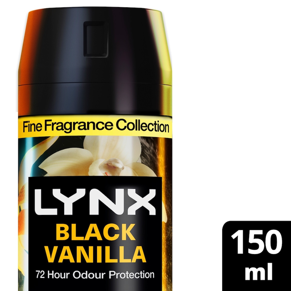 image 1 of Lynx Black Vanilla 72h Fine Fragrance Deodorant Bodyspray for Men 150ml