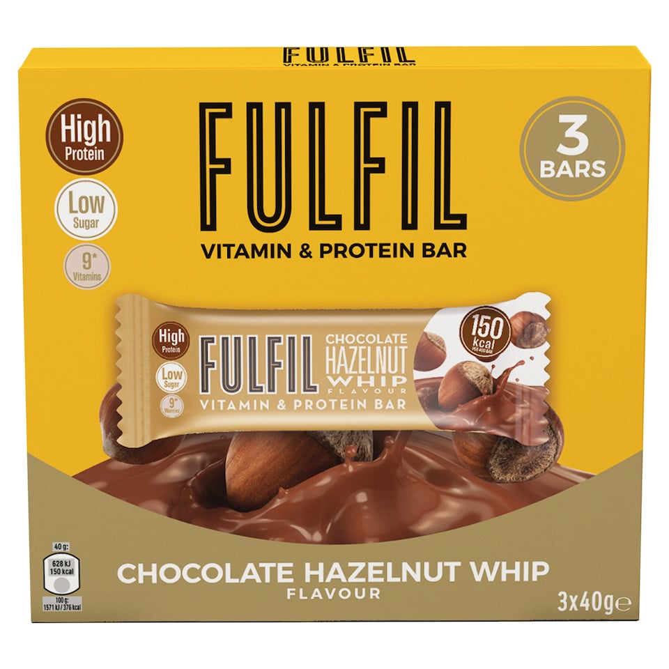 Fulfil Chocolate Hazelnut Whip Vitamin & Protein Bar 3 x 40g