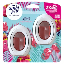 Ambi Pur Bathroom, Continuous Air Freshener Odour Elimination & Prevention, Aloha 2 Count