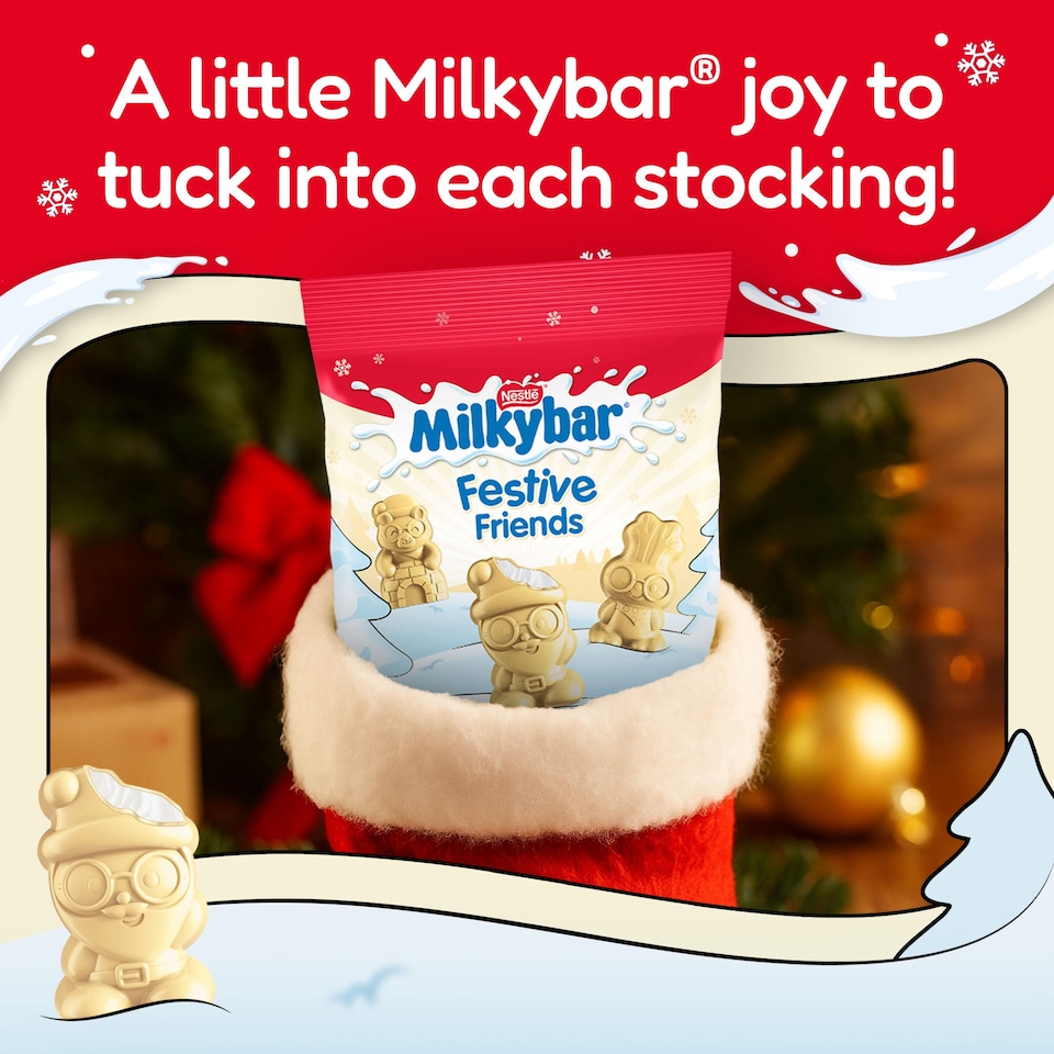 image 1 of Milkybar White Chocolate Festive Friends Bag 57G