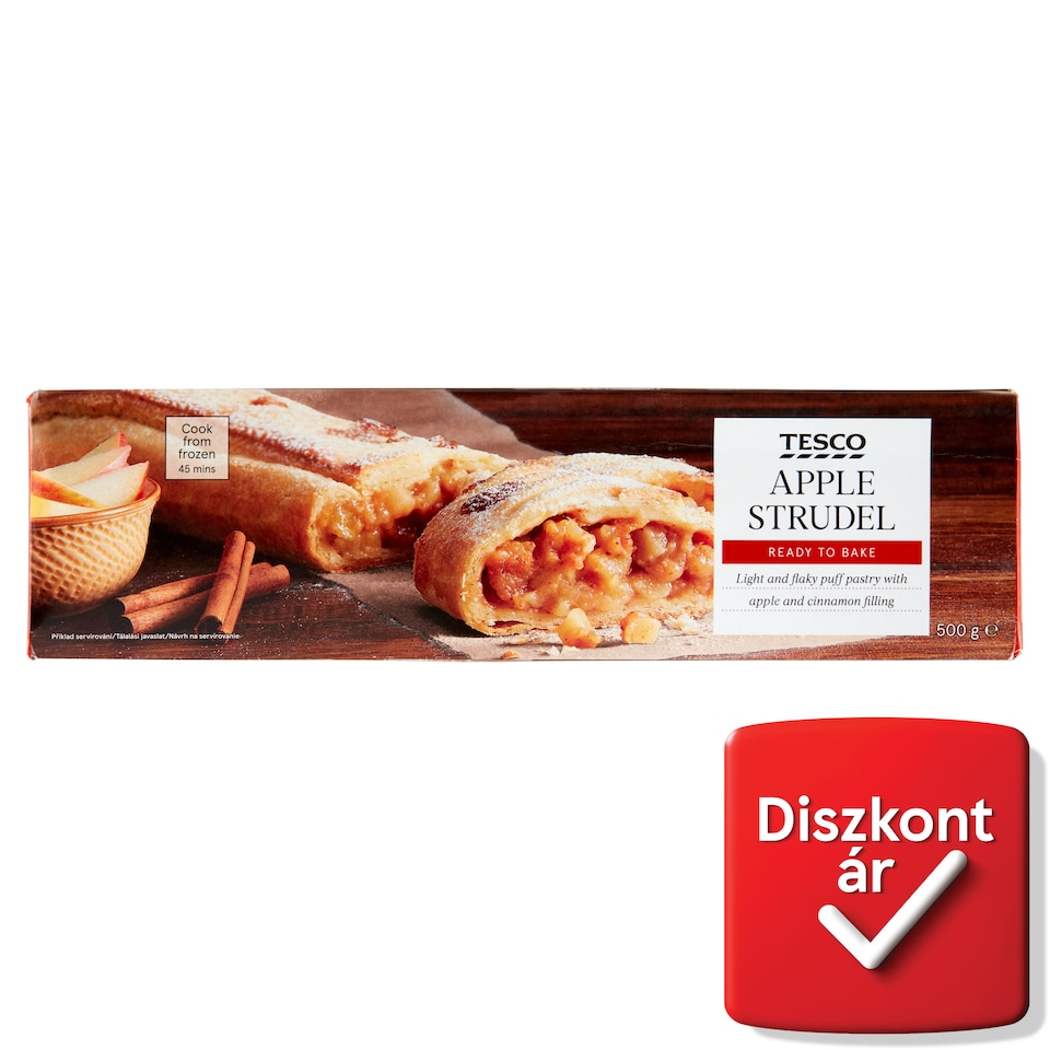 Tesco gyorsfagyasztott, leveles rétes almás-fahéjas töltelékkel 500 g