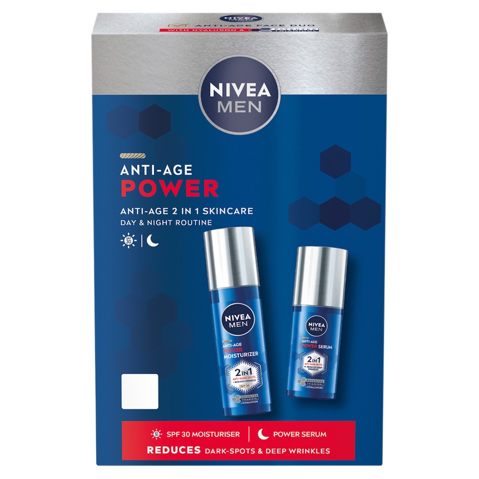 image 1 of NIVEA MEN Anti-Age Power 2in1 Skincare Routine Gift Set