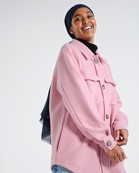 pink shacket old navy