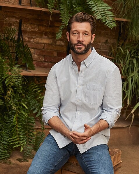 Fine stripe light blue and white Oxford shirt