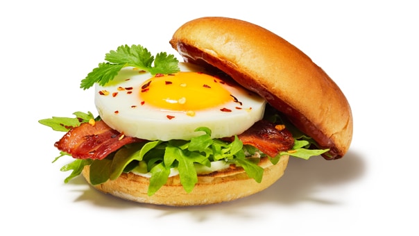 Bacon, Egg and Chilli Jam Brioche
