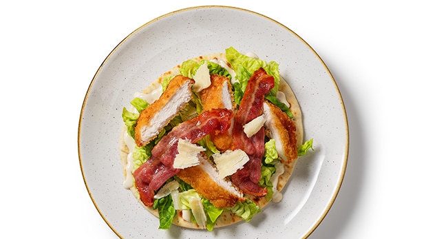 Open Chicken Caesar Flatbread