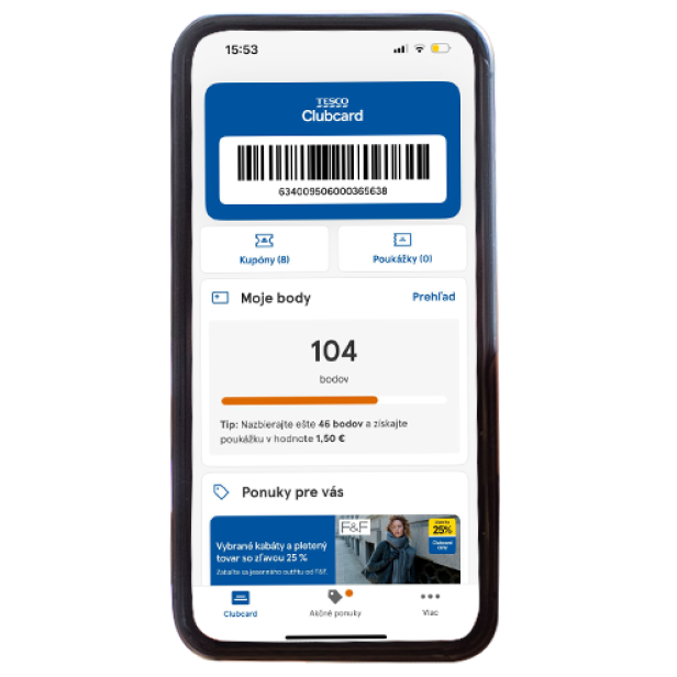 1. Používajte aplikáciu Clubard pri každom nákupe