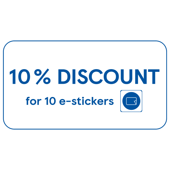 10% DISCOUNT for 10 e-stickers