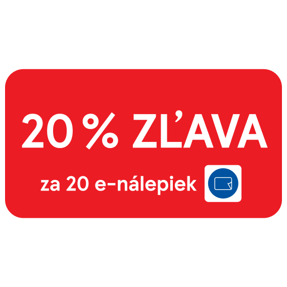 20 % ZĽAVA za 20 e-nálepiek