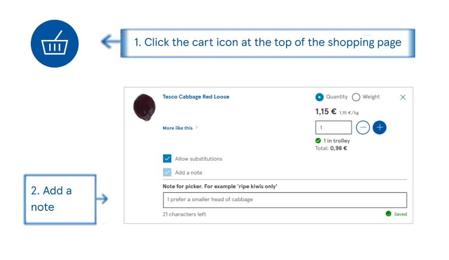 Product notes – add your preferences