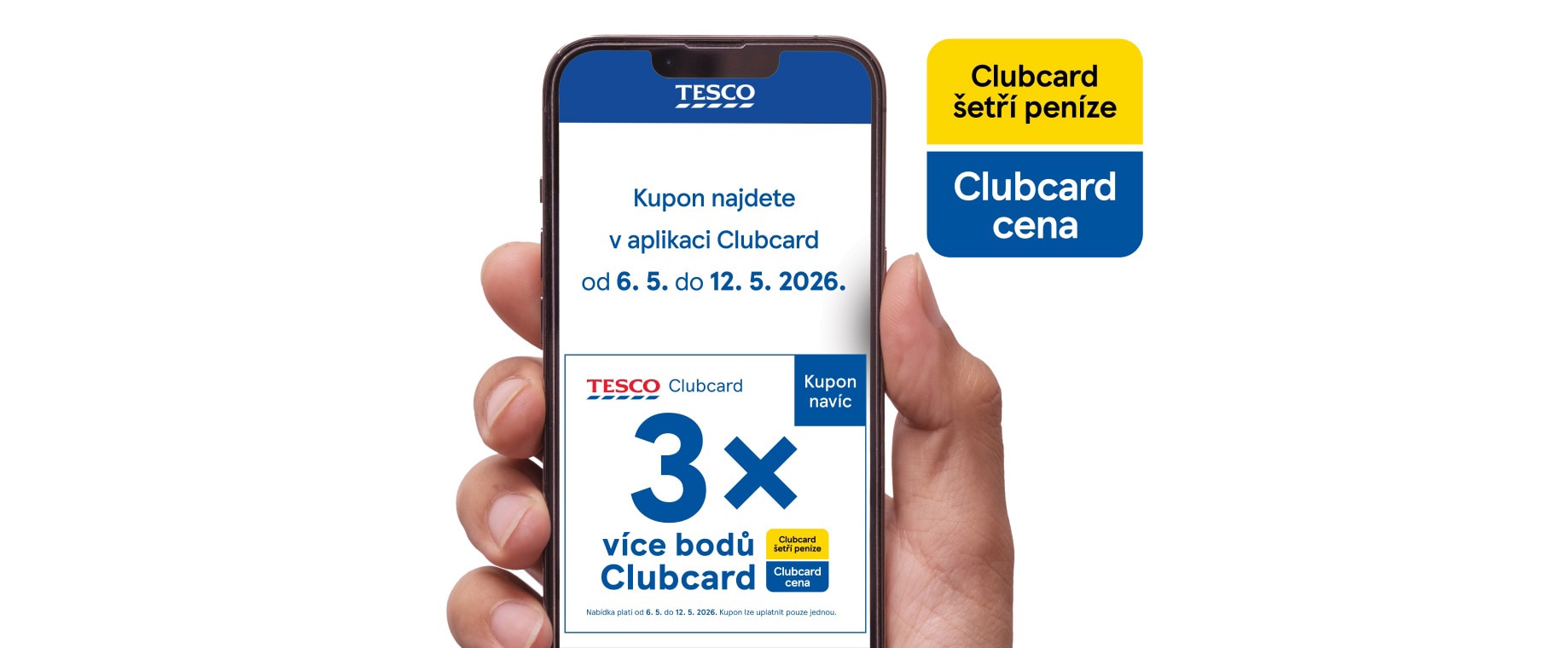 Získejte 3× více Clubcard bodů s kuponem v aplikaci