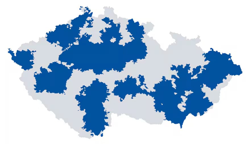 Velký výběr doručovacích oblastí