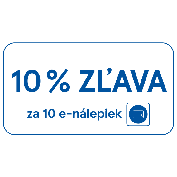 10 % ZĽAVA za 10 e-nálepiek