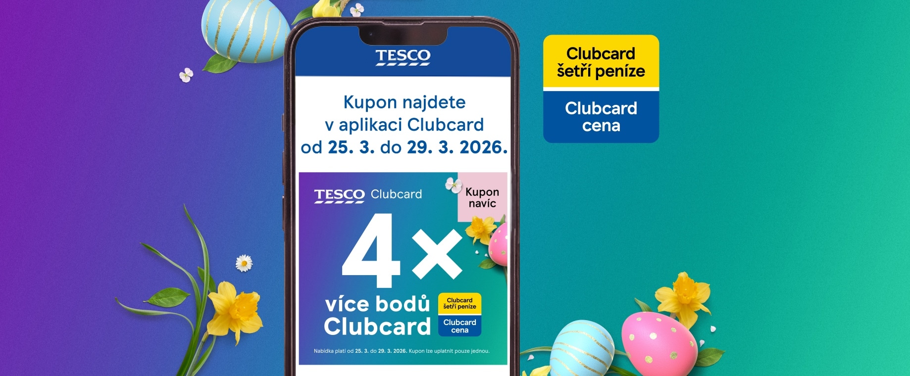 Získejte 4× více Clubcard bodů s kuponem v aplikaci
