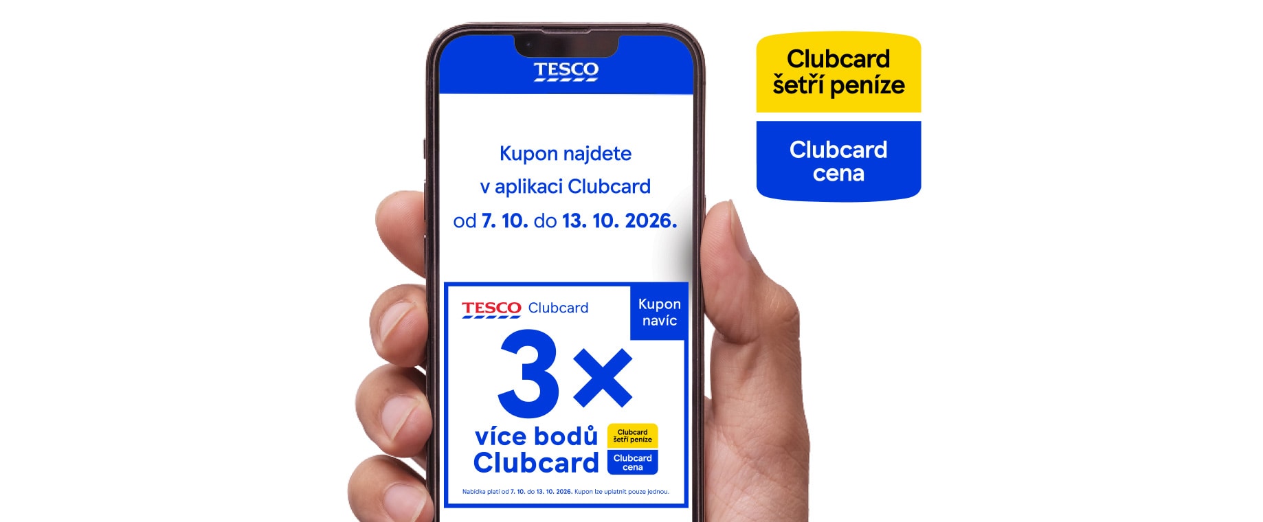 Získejte 3× více Clubcard bodů s kuponem v aplikaci