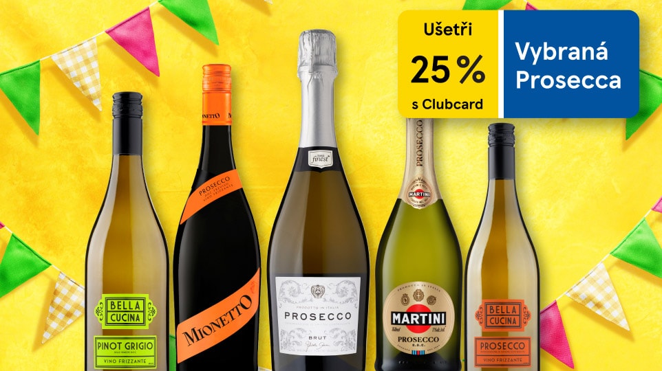 Vybraná prosecca nyní o 25 % výhodněji s Clubcard