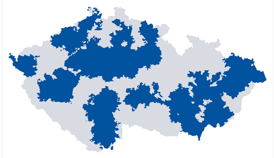 Velký výběr doručovacích oblastí