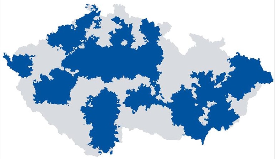 Velký výběr doručovacích oblastí