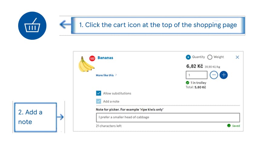 Product notes – add your preferences 