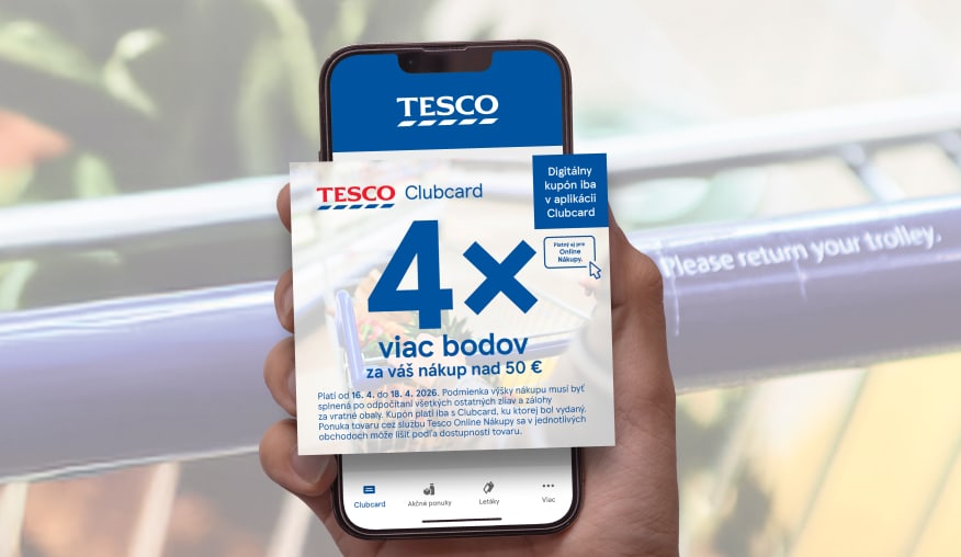 Získajte 4x viac Clubcard bodov