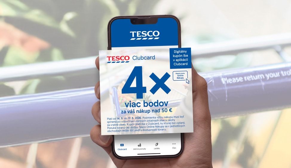 Získajte 4x viac Clubcard bodov