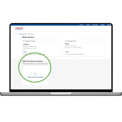 Zvolte: Přidat adresu, uveďte novou a uložte si ji.