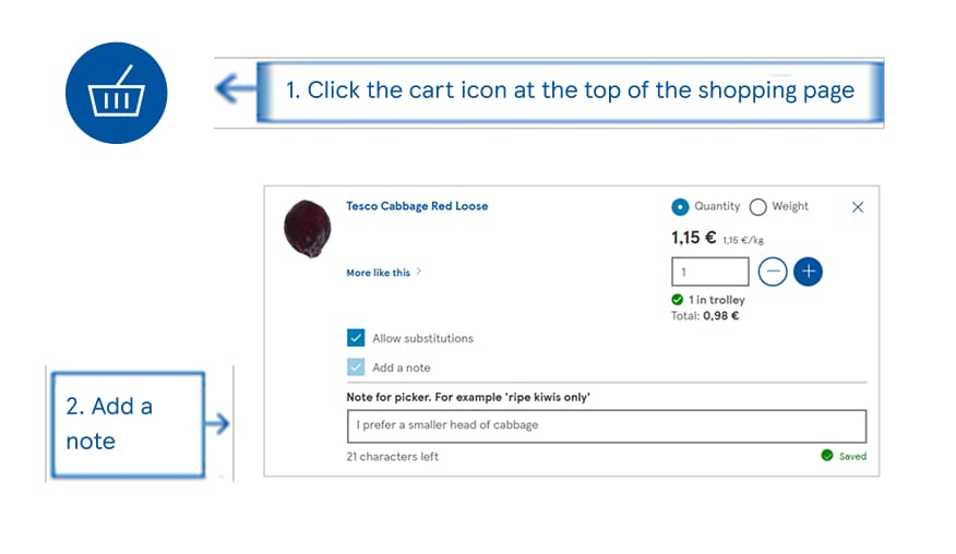 Product notes – add your preferences