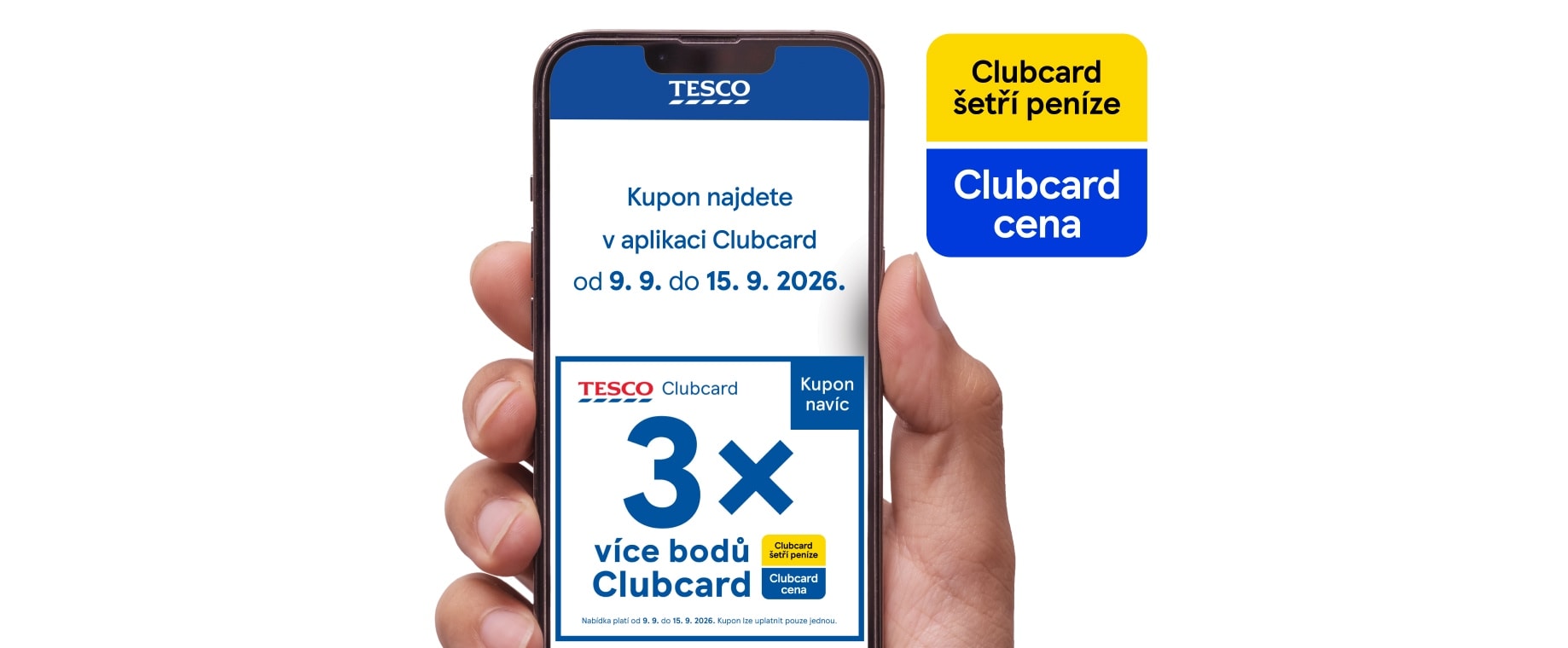 Získejte 3× více Clubcard bodů s kuponem v aplikaci
