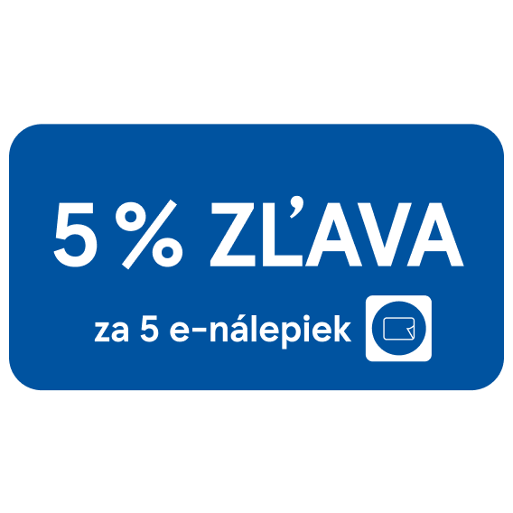 5 % ZĽAVA za 5 e-nálepiek