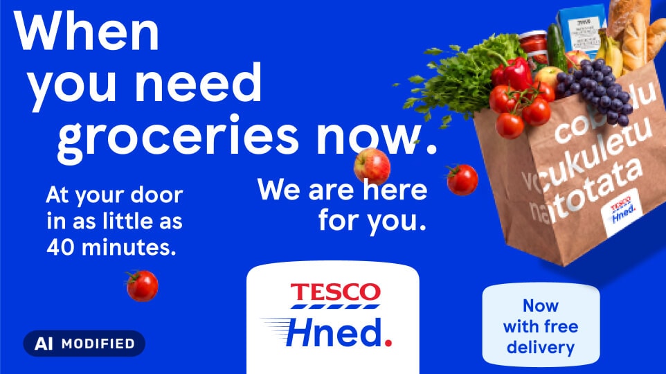 Try Tesco Hned now, with FREE delivery until October!