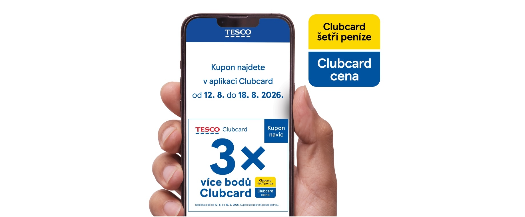Získejte 3× více Clubcard bodů s kuponem v aplikaci