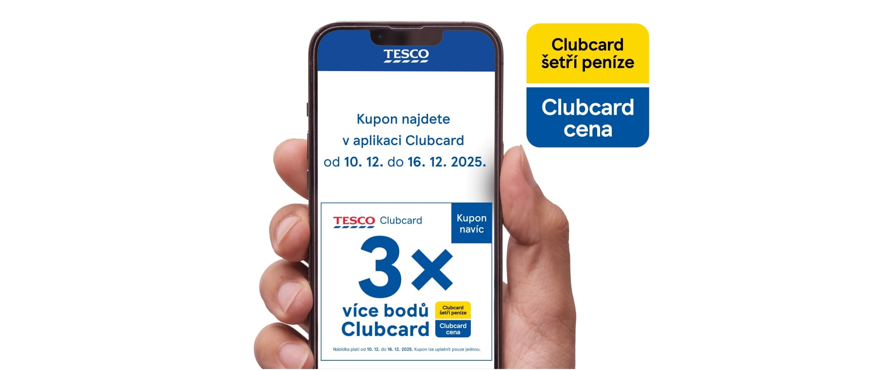 Získejte 3× více Clubcard bodů s kuponem v aplikaci