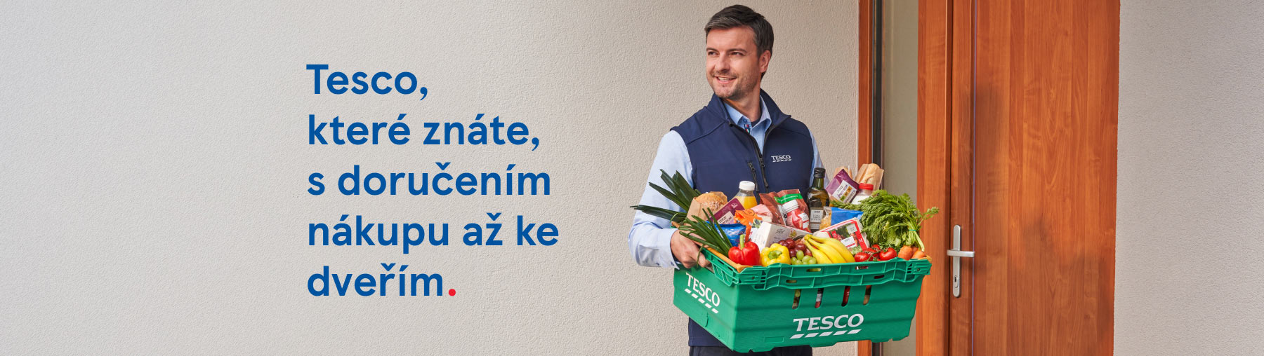 Tesco, které znáte, s doručením nákupu až ke dveřím.