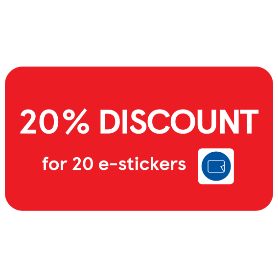 20% DISCOUNT for 20 e-stickers