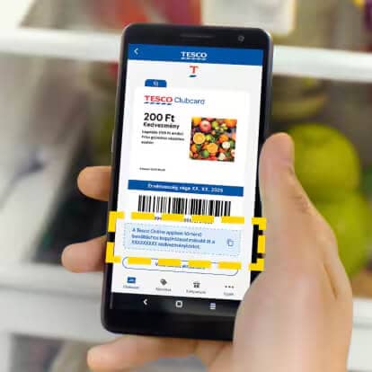2. lépés a Clubcard app-ban
