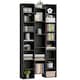 image 1 of HOMCOM 21-Cube Tall Bookcase, Modern Cube Book shelf with 10 Adjustable Shelves, Freestanding Multi-Functional Storage Unit for Living Room, Home Office, Bedroom, 181 x 89.5W cm, Black | Black | Black