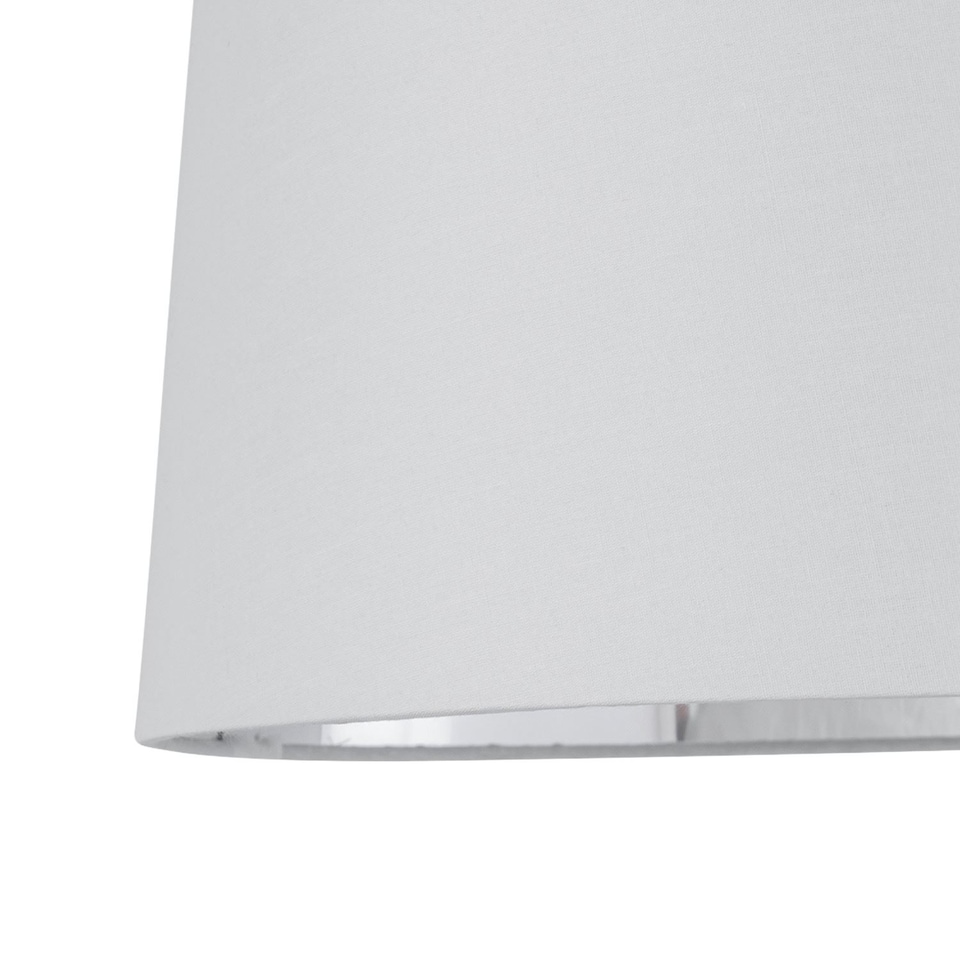 image 1 of Voyage - Light Oak Table Lamp Bedside Light with White & Silver Shade | Brown | White | Large | 1