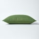 image 2 of Homescapes Cotton Plain Olive Green Cushion Cover - 45 x 45 cm Green