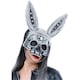 image 2 of Fever Unisex Adult Skeleton Bunny Jewelled Mask | Black | Black/Silver | One Size | 1