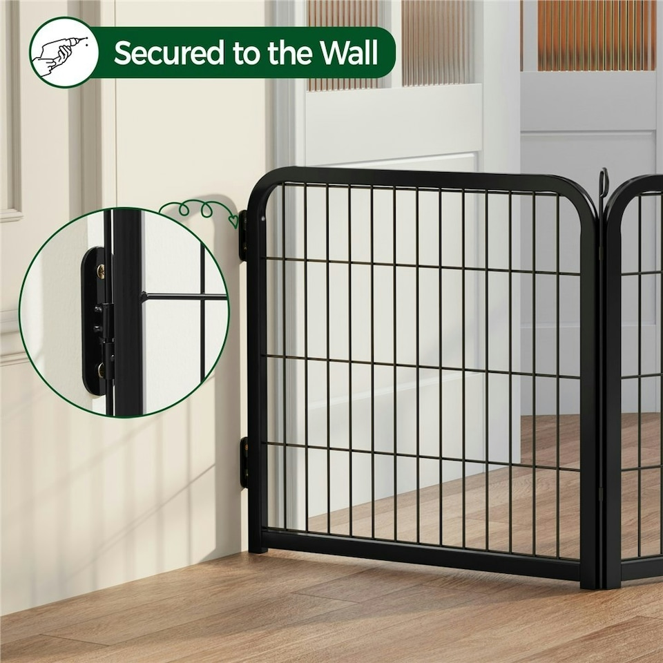 image 1 of Yaheetech 2 Metal Dog Playpen Panels, 60 × 60.5 cm Black